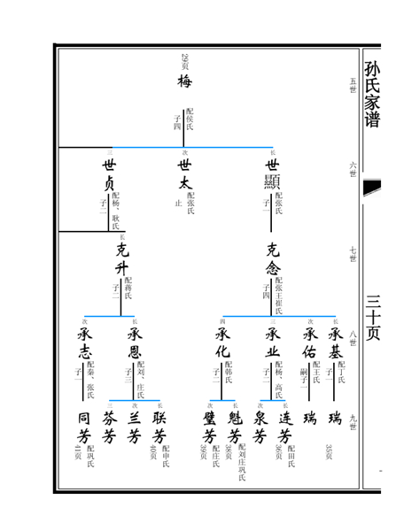 山东省曹县庄寨镇娘娘营孙氏族谱